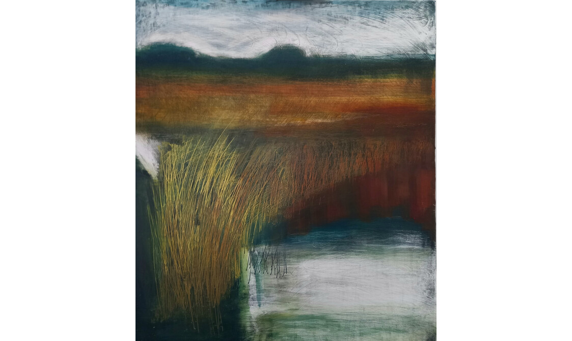 A painting of a reedbed, by Tessa Frampton